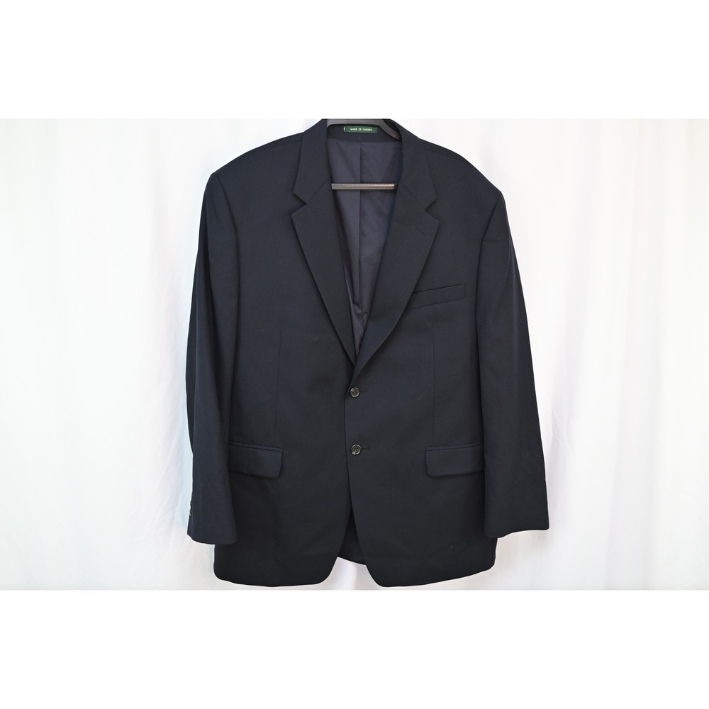 Lauren Ralph Lauren Mens 46R Navy Blue 100% Wool Blazer Sport Coat Canada Made
